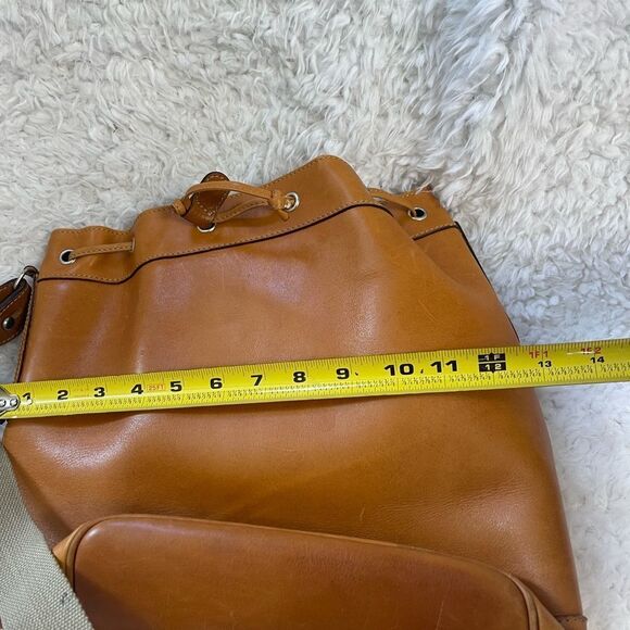 Jack & Jones Herta Suke Tan Leather large Bucket style drawstring Bag - Picture 12 of 16